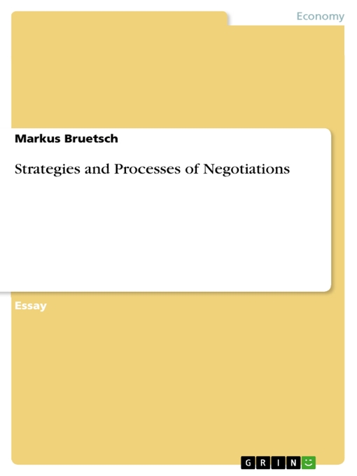 Title details for Strategies and Processes of Negotiations by Markus Bruetsch - Available